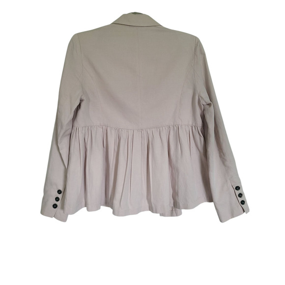 Ulla Johnson Lavender Amadie Peplum Ruffled Twill Hook Closure Blazer Size 4 - Picture 7 of 12